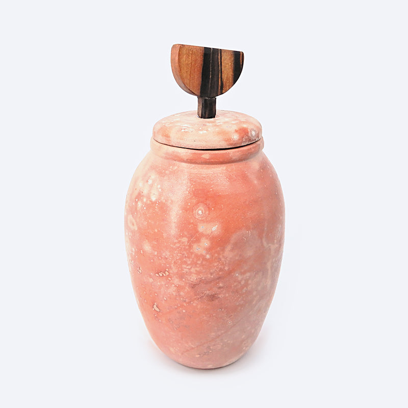 Saggar/Wood Lidded Vase