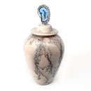 Horsehair Raku/Agate Lidded Vase