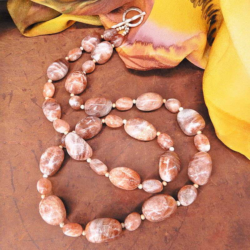 Sunstone and Rose Gold Necklace