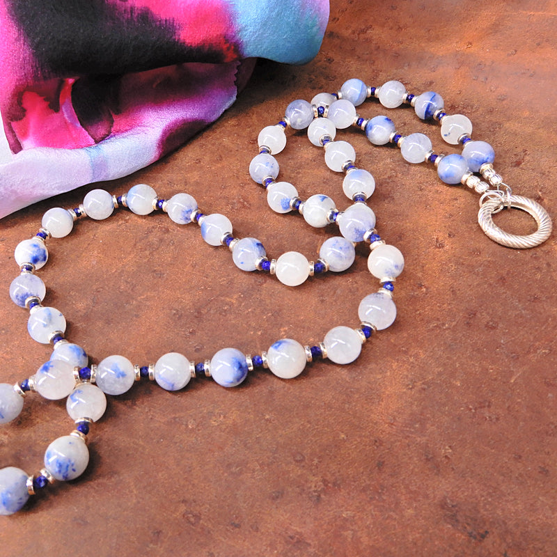 Ming Blue Quartz With Lapis Necklace