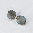 Labradorite Stud Earring in Silver