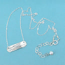 Hammered Horizontal Bar Necklace in Silver