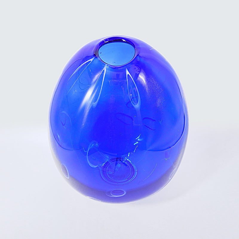 Transparent Cobalt Murrini Leaf Vase