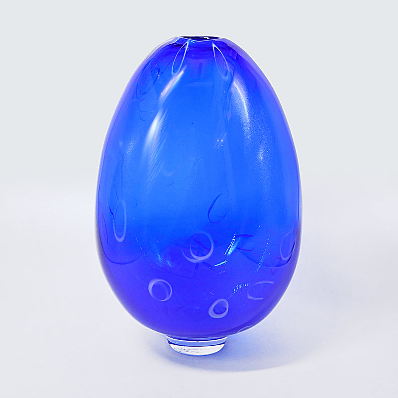 Transparent Cobalt Murrini Leaf Vase