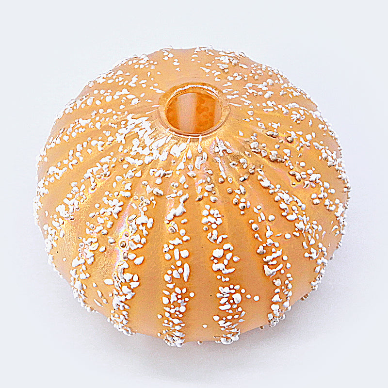 Sea Urchin Vase in Apricot/White